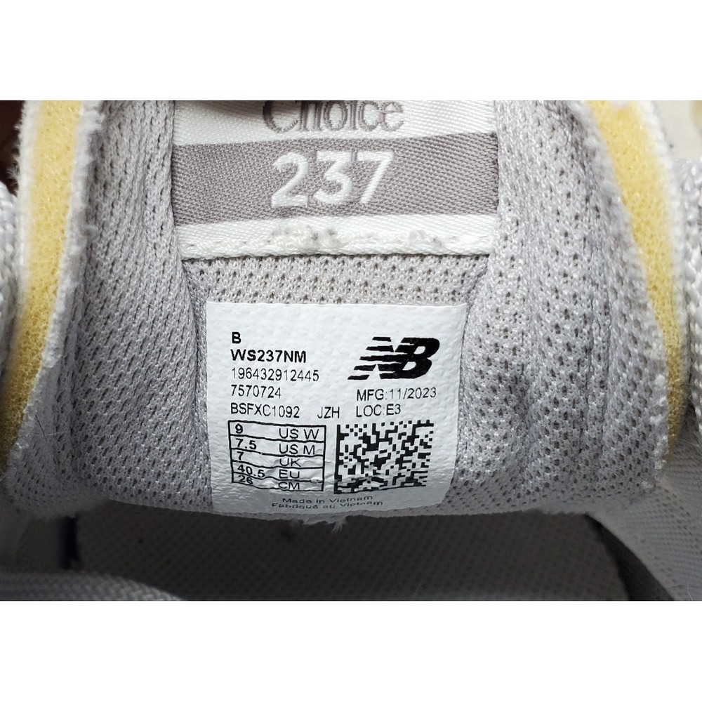 New Balance 237 Shoes Womens 9 Retro Sneaker Grey White Chunky Lace Up Low - Picture 12 of 13